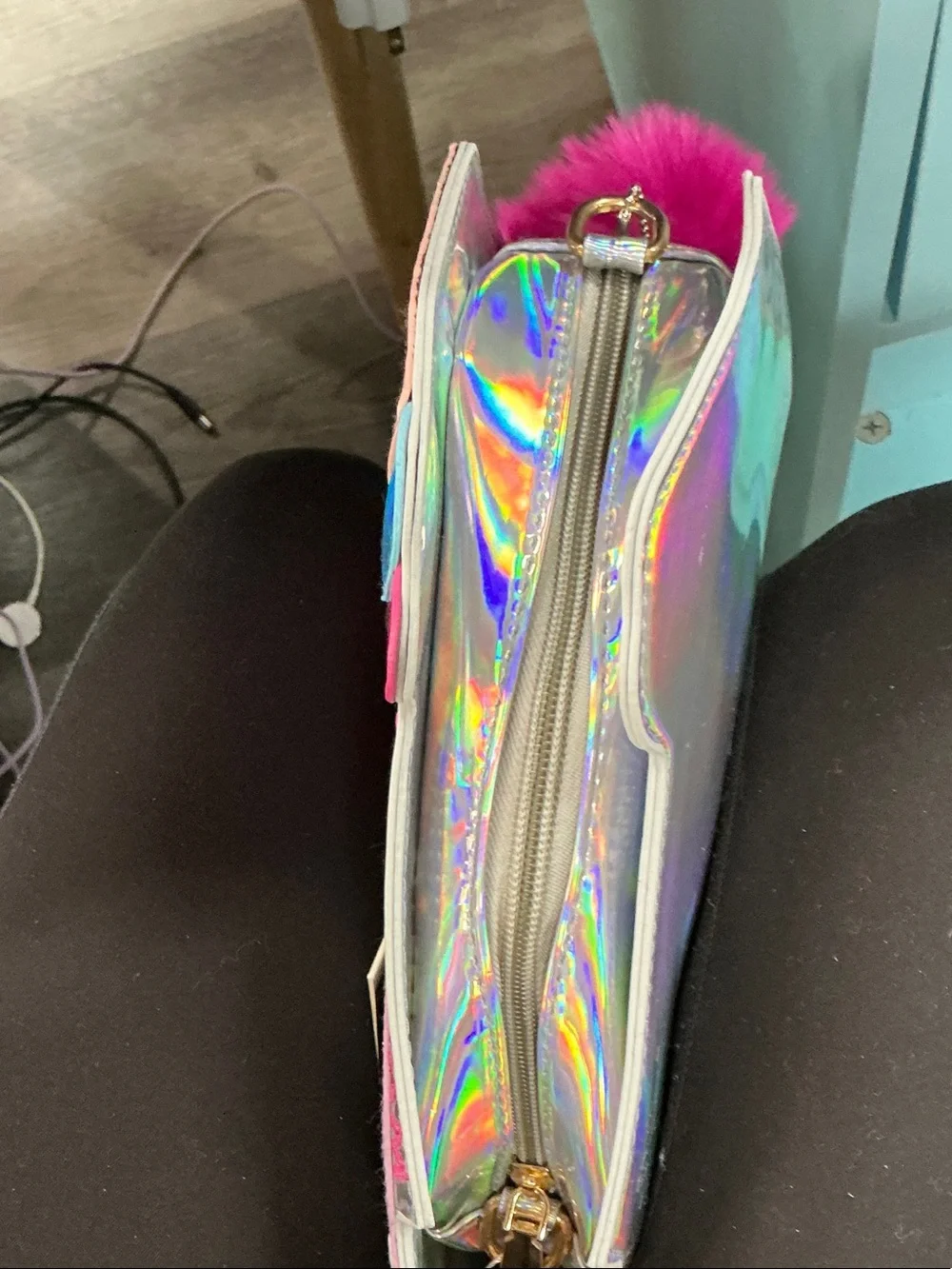 Ice Cream Truck Holographic Kids Crossbody Bag - Pink & Lavender